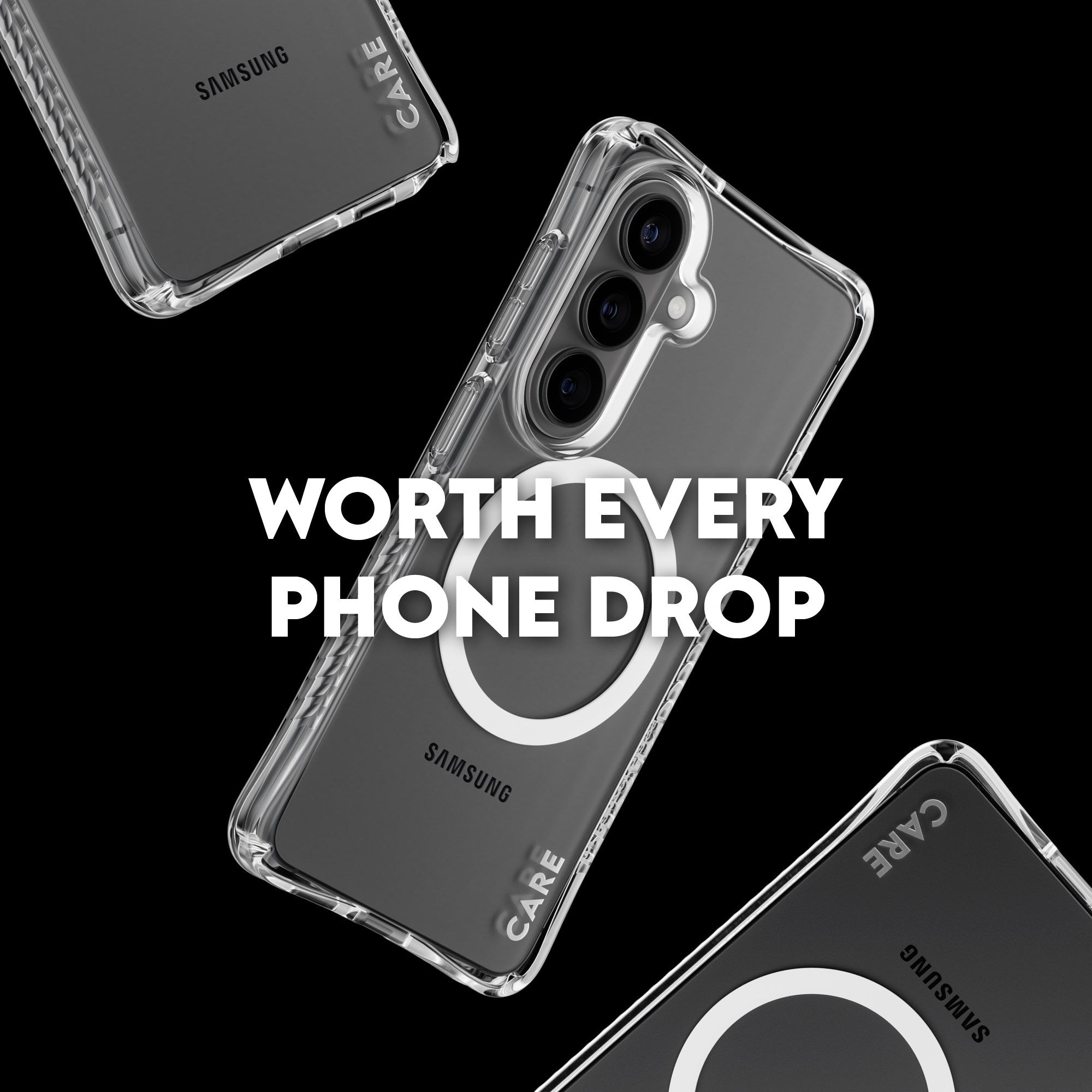 CARE™ by PanzerGlass® Samba Case Transparent w. White Qi Samsung Galaxy S26